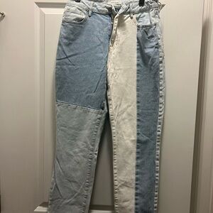PacSun Blue and White Straight Leg Jeans